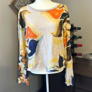Anthropologie Watercolor Long Sleeve Top